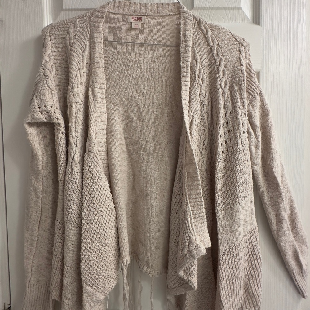 Mossimo Supply Co Cream Cable Knit Cardigan Sweater